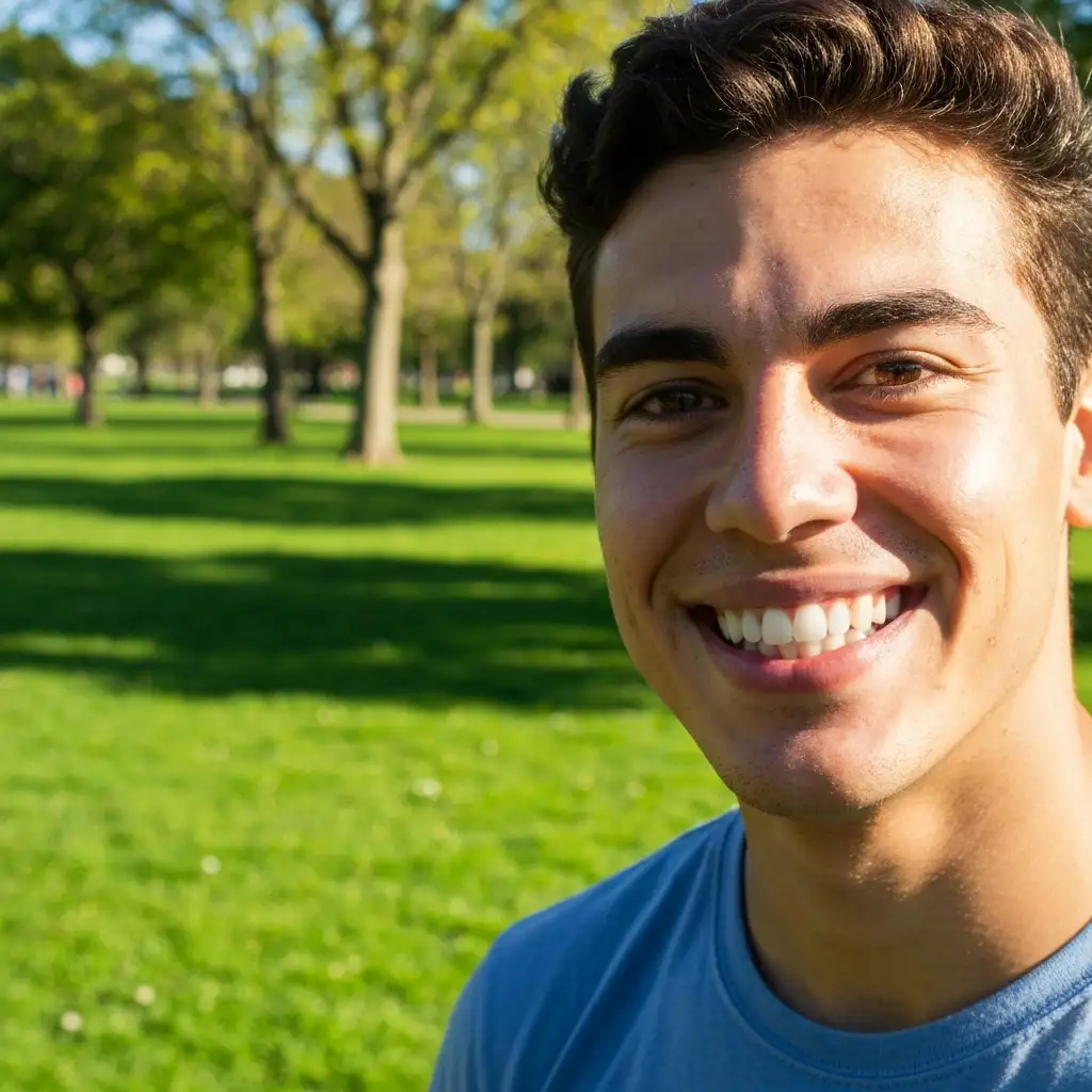 올바른 강아지구강관리 덕분에 깨끗하고 하얀 치아를 유지하며 밝게 웃고 있는 건강한 강아지