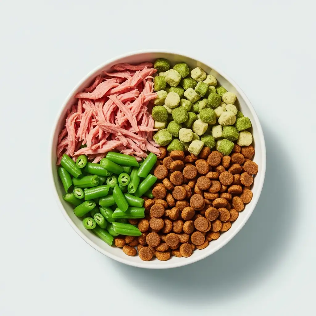 섬유질과 단백질이 풍부하게 구성된 반려동물용 당뇨 전용 식단 사료의 모습