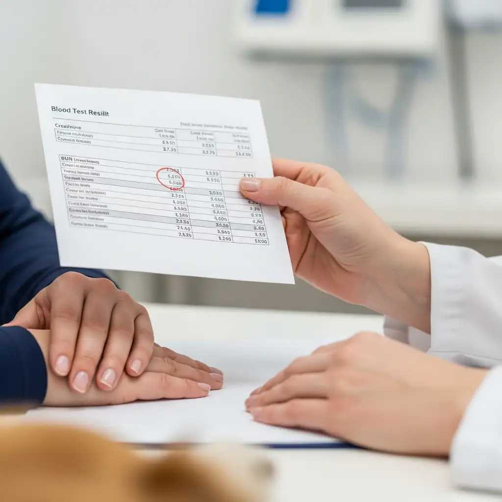 정기적인 혈액 검사를 통해 크레아티닌과 번 수치를 모니터링하는 것은 강아지 신부전 조기 발견의 핵심입니다