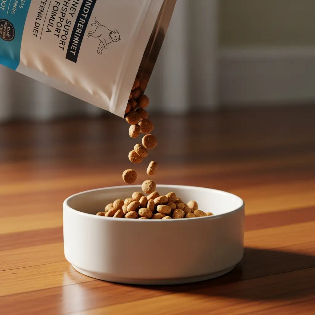 신장에 무리를 주지 않는 저단백 및 저인 성분의 처방 사료 급여는 신부전증 관리의 기본이자 필수 요소입니다