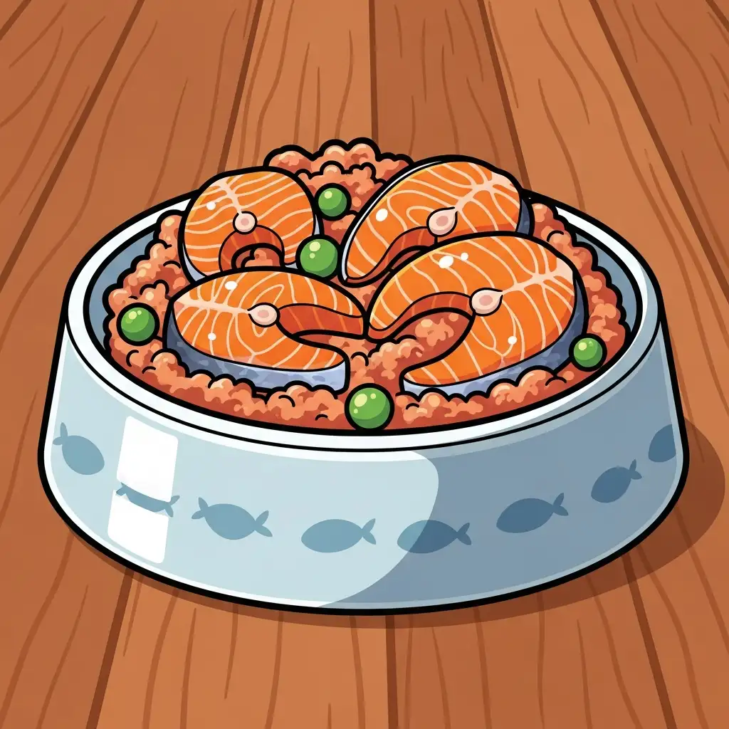 고양이 체중 관리를 위해 단백질과 수분이 풍부하게 구성된 건강한 다이어트 식단 이미지