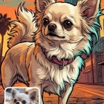 만화 컨셉 강아지 패브릭 포스터 썸네일